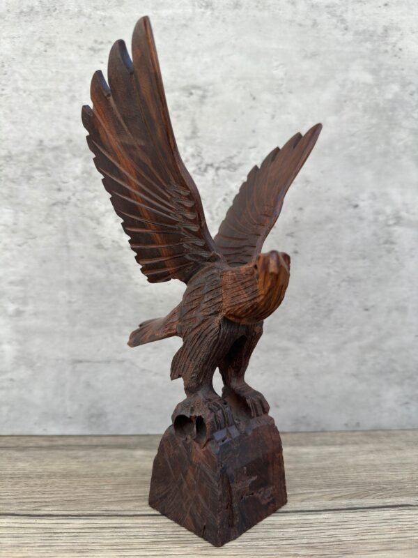 Ironwood Eagle Handcarfted Sculpture Carved In 1 Piece From Desert Sonora Mexico Palo Fierro Carved Vintage  Rustic  Home Decor - Image 5