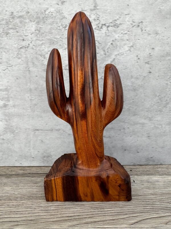 Ironwood Cactus Handcarfted Sculpture In 1 Piece From Desert Sonora Mexico Saguaro Palo Fierro Carved Vintage  Rustic  Home Decor - Image 4