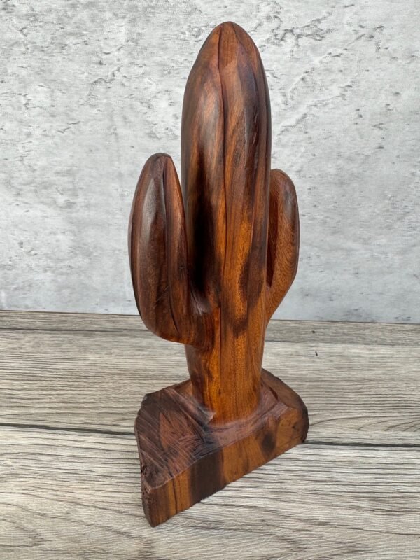 Ironwood Cactus Handcarfted Sculpture In 1 Piece From Desert Sonora Mexico Saguaro Palo Fierro Carved Vintage  Rustic  Home Decor - Image 5