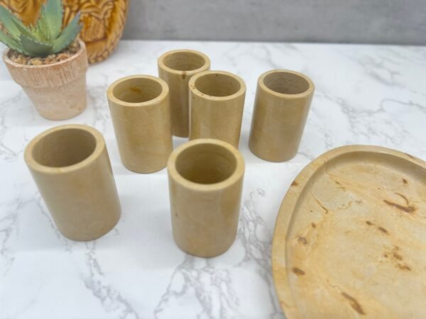 Luxury tequila shot glass, Onyx stone Mexican shot glasses, Unique shot glasses, Stone tequila set, 7 pieces - Image 5