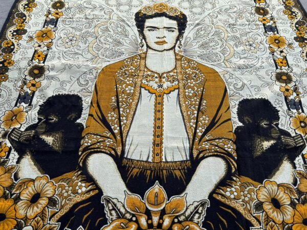 Bed Throw Mexican Blanket, Frida Kahlo Quilt Design, Bed cover, Double Bed Blanket Home Decor For Winter, Beautiful Patterns Made In Mexico - Image 5