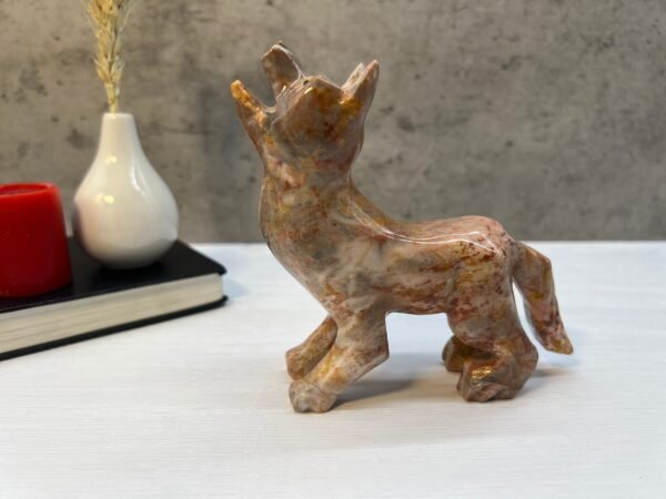 Marble Dog Sculpture, Hand Carved In Stone Figurine Puppy For Gift Or Home Decor - Image 5