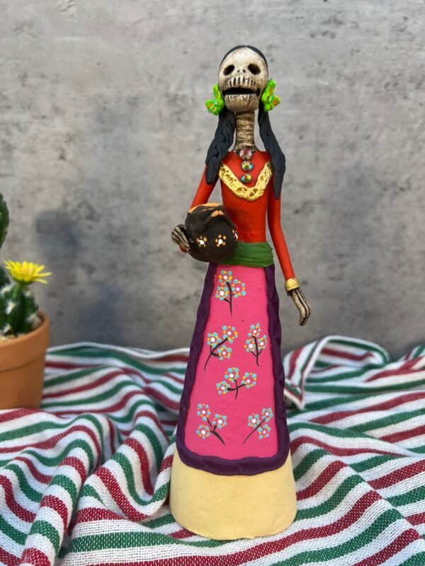 8” Catrina, Frida Kahlo Doll, Day of the dead, Human skeleton, Mexican decorations, Sugar skull - Image 3