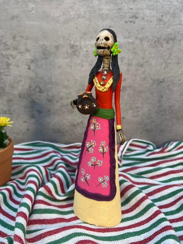 8” Catrina, Frida Kahlo Doll, Day of the dead, Human skeleton, Mexican decorations, Sugar skull - Image 4