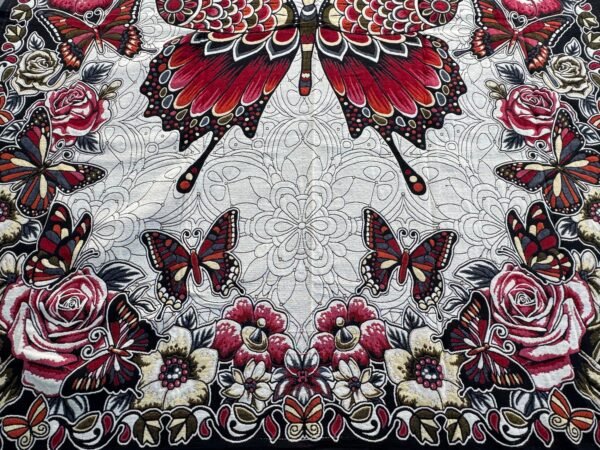 Mexican blanket, Butterflies design, Bed cover, Full size blanket - Image 4
