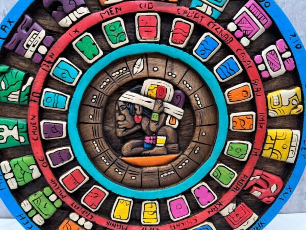 Prehispanic Mayan Art, Mayan calendar, Mexican painting, Wood carving, Handcrafted ASK FOR CUSTOMIZE - Image 4