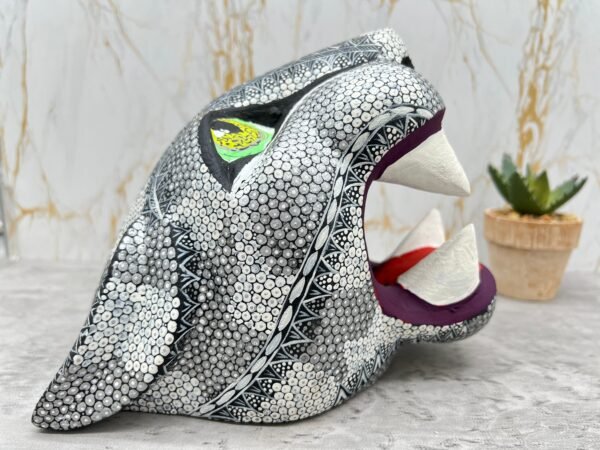 Large Jaguar Head Statue Mexican Folk Art Alebrije Sculpture, Wooden Panther Decoration Figurine, Made Of Wood Carved By Hand WE CUSTOMIZE - Image 3