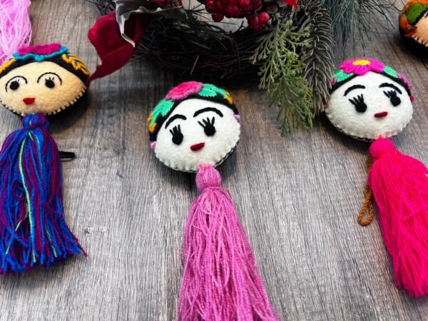 Holiday decor, Mexican christmas, Mexican ornaments, Mexican tassel, Frida kahlo decor, Frida kahlo ornament - Image 5