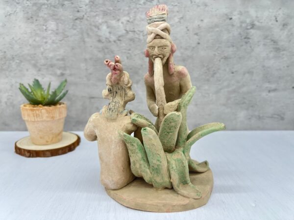 Tlachiquero Maguey Plant Handcraft Mexican Culture Home Decor Prehispanic Piece Vintage Rustic Clay Mateial  Pulque God Beverage - Image 4