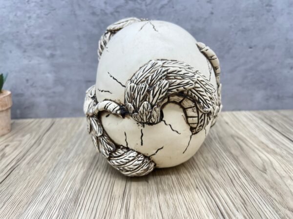 Indio Quetzacoalt Warrior Skull, Mexican Decoration, Skeleton Head, Skull Sculpture, Human Skeleton, Skull Statue - Image 5