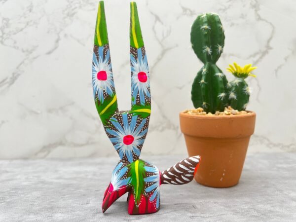 Rabbit Statue Mexican Folk Art Alebrije Sculpture, Wooden Bunny  Decoration Figurine, Made Of Wood Carved By Hand ASK FOR CUSTOMIZE - Image 5