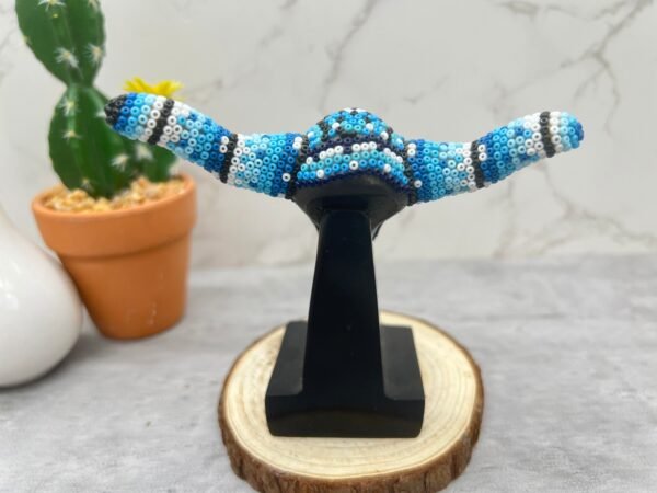 Bull Sculpture Huichol Statue Of Mexican Folk Art, Bighorn Sheep Wixarika As A Mexican Decorative Figure, Made Of Resin And Beads - Image 6