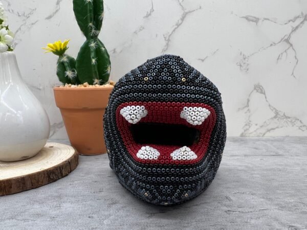 Jaguar Statue  Huichol Sculpture Of Mexican Folk Art, Panther Wixarika As A Mexican Decorative Figure , Made Of Resin And Beads - Image 5