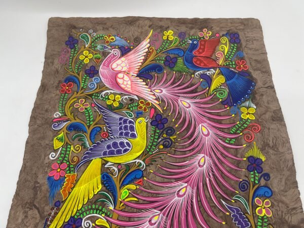 Bird painting painted on amate paper, original amate paintings in Mexican art, acrylic painting / Mexican painting - Image 3