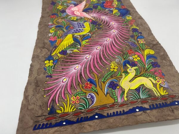 Bird painting painted on amate paper, original amate paintings in Mexican art, acrylic painting / Mexican painting - Image 4