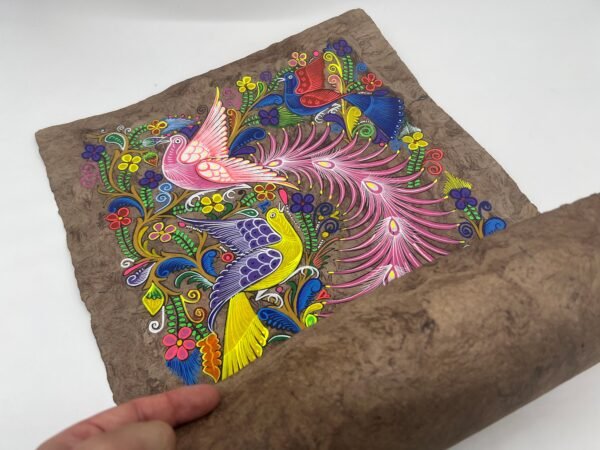 Bird painting painted on amate paper, original amate paintings in Mexican art, acrylic painting / Mexican painting - Image 5