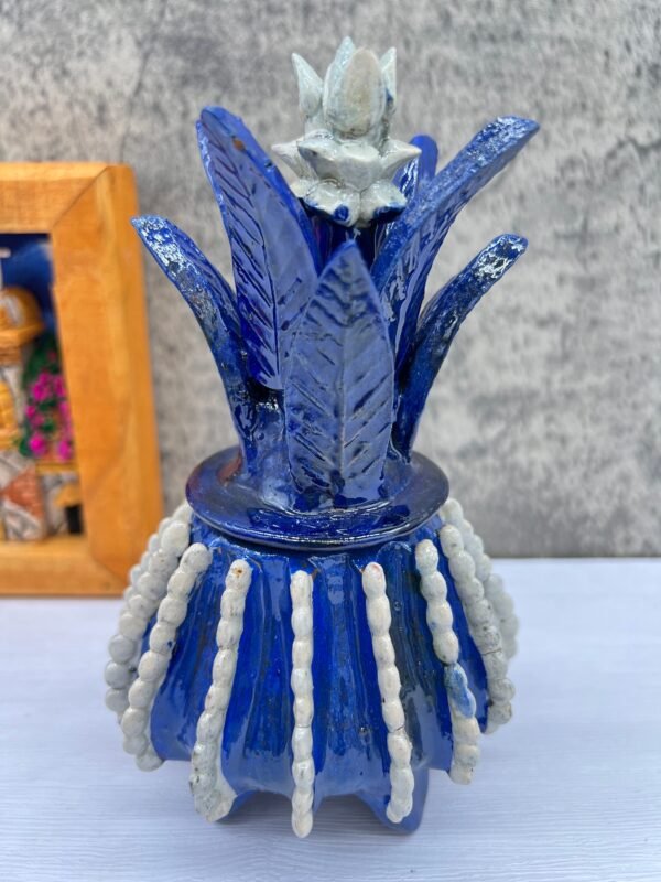 Mexican pottery, Pineapple decor, Mexican decoration, Pineapple sculpture, Glazed clay pineapple, Pottery from Michoacan - Image 3