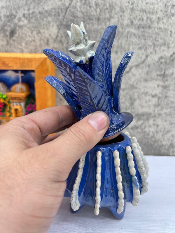 Mexican pottery, Pineapple decor, Mexican decoration, Pineapple sculpture, Glazed clay pineapple, Pottery from Michoacan - Image 4