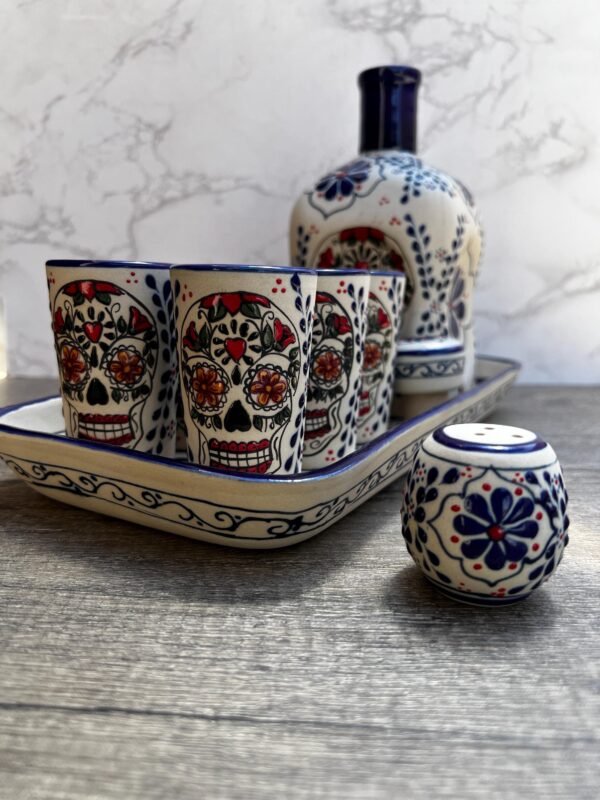 Tequila, Shot glass set, Tequila Guadalajara Or Mezcal Talavera Puebla  High Quality Pottery, Fathers day gift, Handcrafted in Mexico, 9 pzs - Image 3