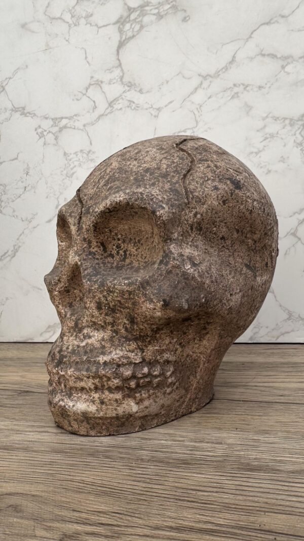 Clay Skull, Mexican Folk Art from Metepec, Rustic Terracotta Calavera, Pre-Hispanic Inspired Skull, Artisan Home Decor Day Of The Dead - Image 3