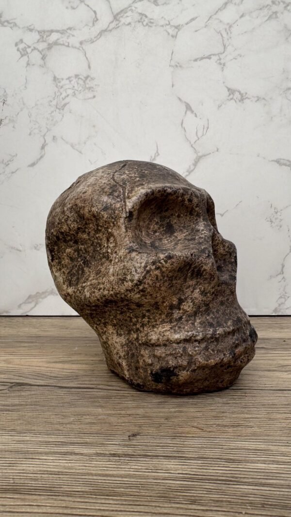 Clay Skull, Mexican Folk Art from Metepec, Rustic Terracotta Calavera, Pre-Hispanic Inspired Skull, Artisan Home Decor Day Of The Dead - Image 3