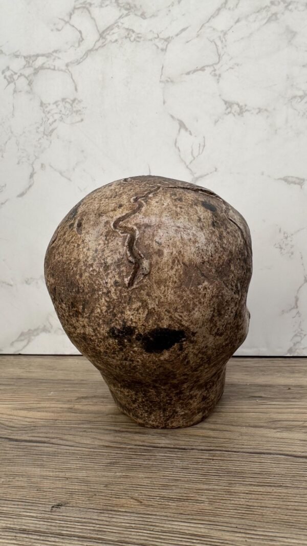 Clay Skull, Mexican Folk Art from Metepec, Rustic Terracotta Calavera, Pre-Hispanic Inspired Skull, Artisan Home Decor Day Of The Dead - Image 4