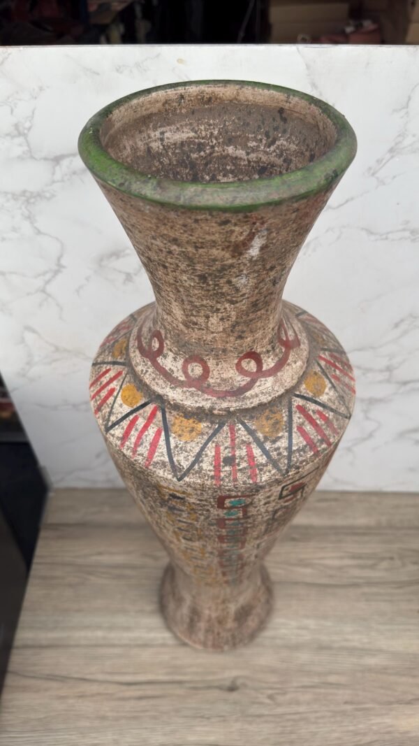 Pre-Hispanic Clay Vase, Handmade Terracotta Flower Pot, Pottery from Metepec Estado de Mexico Rustic Tribal Decor, Aztec Style Home Accent - Image 3
