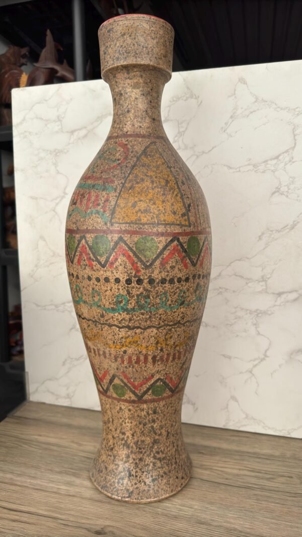 Pre-Hispanic Clay Vase, Handmade Terracotta Flower Pot, Pottery from Metepec Estado de Mexico Rustic Tribal Decor, Aztec Style Home Accent - Image 3