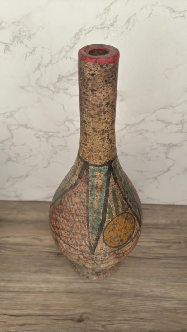 Pre-Hispanic Clay Vase, Handmade Terracotta Flower Pot, Pottery from Metepec Estado de Mexico Rustic Tribal Decor, Aztec Style Home Accent - Image 3