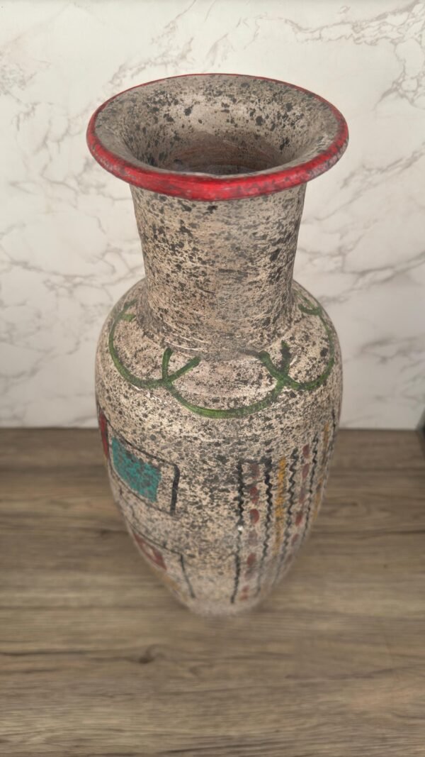 Pre-Hispanic Clay Vase, Handmade Terracotta Flower Pot, Pottery from Metepec Estado de Mexico Rustic Tribal Decor, Aztec Style Home Accent - Image 3