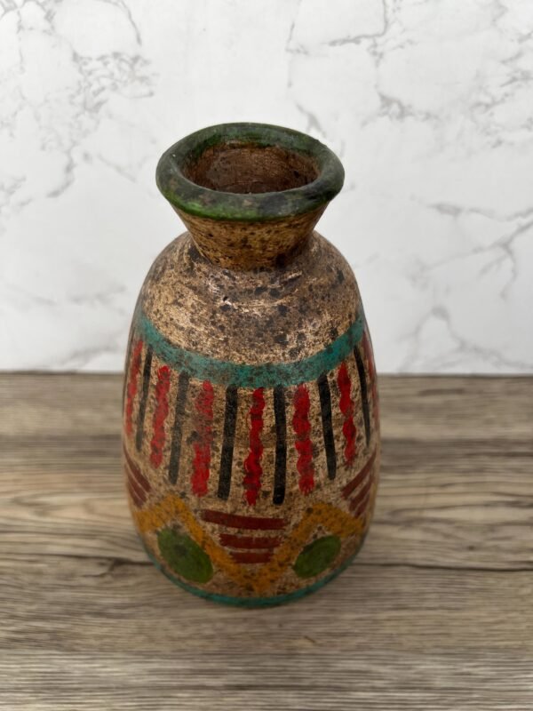 Pre-Hispanic Clay Vase, Handmade Terracotta Flower Pot, Pottery from Metepec Estado de Mexico Rustic Tribal Decor, Aztec Style Home Accent - Image 3