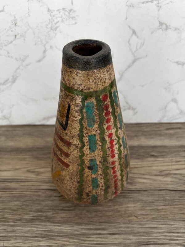 Pre-Hispanic Clay Vase, Handmade Terracotta Flower Pot, Pottery from Metepec Estado de Mexico Rustic Tribal Decor, Aztec Style Home Accent - Image 3