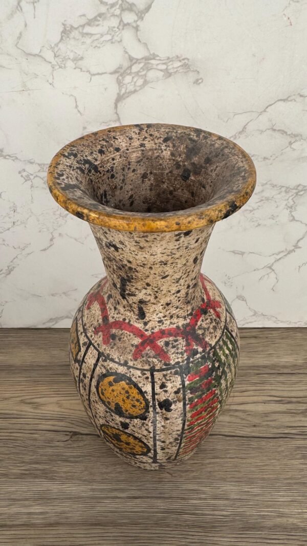Pre-Hispanic Clay Vase, Handmade Terracotta Flower Pot, Pottery from Metepec Estado de Mexico Rustic Tribal Decor, Aztec Style Home Accent - Image 4