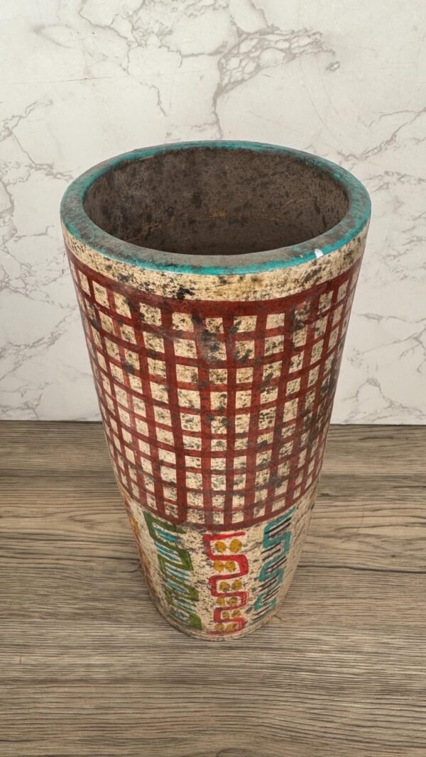 Pre-Hispanic Clay Vase, Handmade Terracotta Flower Pot, Pottery from Metepec Estado de Mexico Rustic Tribal Decor, Aztec Style Home Accent - Image 3