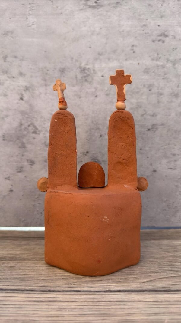 Handmade Clay Cathedral, Mexican Folk Art Church, Terracotta Miniature from Metepec, Religious Home Decor, Rustic Nativity Scene, Catedral - Image 4