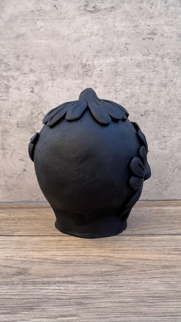 Day of the Dead Skull, Mexican Clay Calavera, Handmade Terracotta Skull, Folk Art from Michoacán, Handcrafted Día de Muertos Home Decor - Image 4