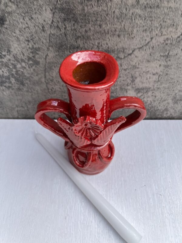 Clay Candle Holder from Michoacán Mexico,  Capula Clay Handmade Unique Traditional Pottery Candlestick, Perfect for Home Decor - Image 3