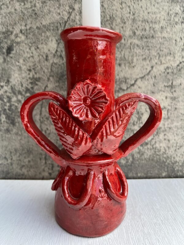 Clay Candle Holder from Michoacán Mexico,  Capula Clay Handmade Unique Traditional Pottery Candlestick, Perfect for Home Decor - Image 4