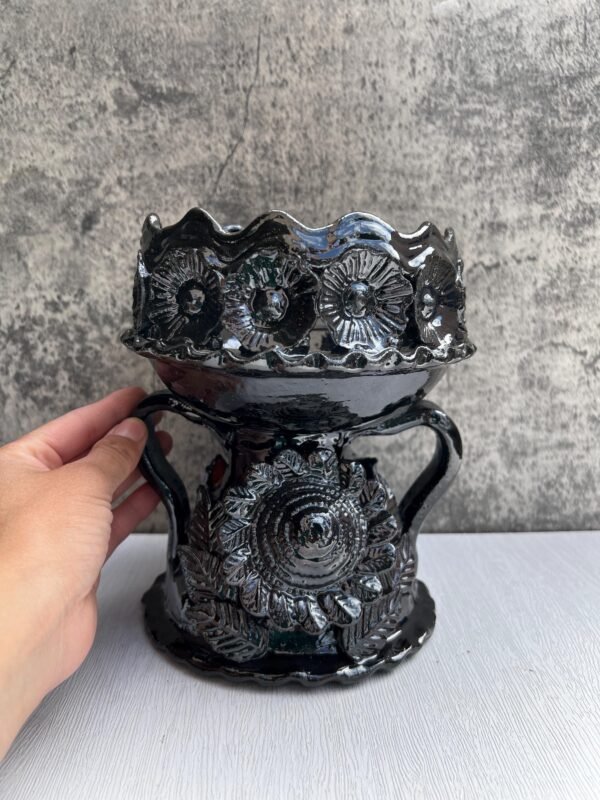 Copal Incense Burner Glazed Michoacán México Handcrarted By Artisans, Copalera Pottery Palo Santo Dry Herbs, Copalero Handmade Home Decor - Image 5