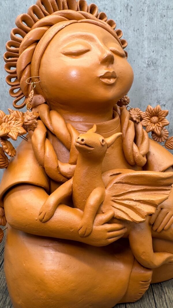 Pachamama Handmade Sculpture – Mexican Mother Earth Art, Colorful Clay Figurine, Spiritual Decor, Indigenous Folk Art, Home Decor Metepec - Image 3