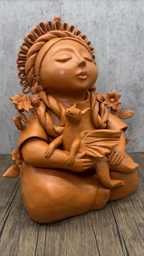 Pachamama Handmade Sculpture – Mexican Mother Earth Art, Colorful Clay Figurine, Spiritual Decor, Indigenous Folk Art, Home Decor Metepec - Image 4