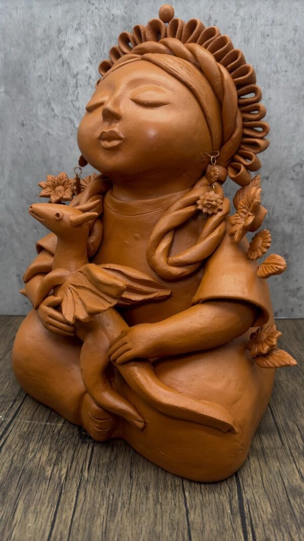 Pachamama Handmade Sculpture – Mexican Mother Earth Art, Colorful Clay Figurine, Spiritual Decor, Indigenous Folk Art, Home Decor Metepec - Image 5