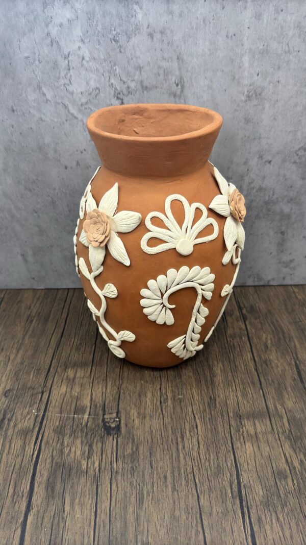 Embroidered Clay Vase From Oaxaca México Home Decor Handcrafted Jarron Barro Bordado Oaxaca Handmade Unique Designs From Artisans - Image 3