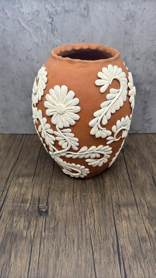 Embroidered Clay Vase From Oaxaca México Home Decor Handcrafted Jarron Barro Bordado Oaxaca Handmade Unique Designs From Artisans - Image 3