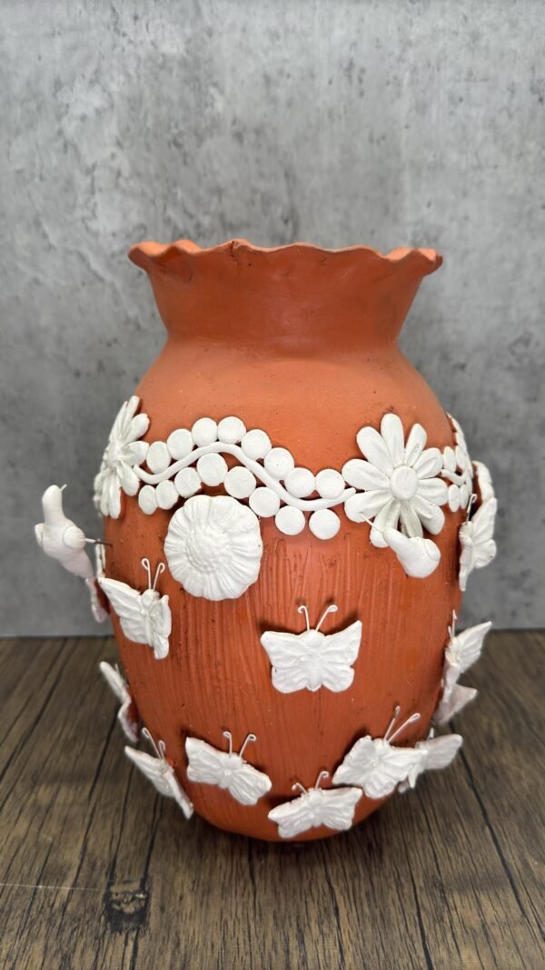 Embroidered Clay Vase From Oaxaca México Home Decor Handcrafted Jarron Barro Bordado Oaxaca Handmade Unique Designs From Artisans - Image 3