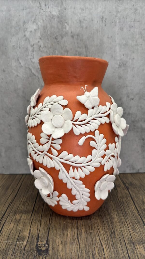 Embroidered Clay Vase From Oaxaca México Home Decor Handcrafted Jarron Barro Bordado Oaxaca Handmade Unique Designs From Artisans - Image 3