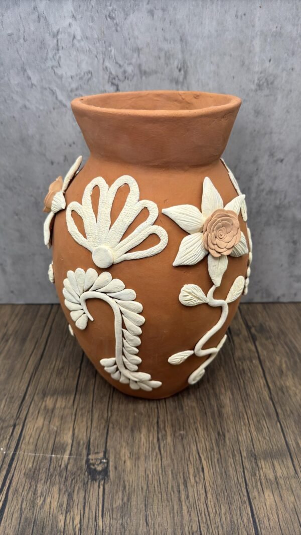 Embroidered Clay Vase From Oaxaca México Home Decor Handcrafted Jarron Barro Bordado Oaxaca Handmade Unique Designs From Artisans - Image 3