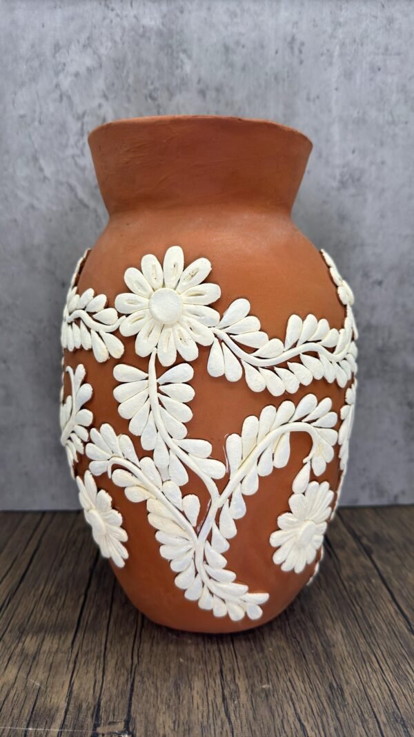 Embroidered Clay Vase From Oaxaca México Home Decor Handcrafted Jarron Barro Bordado Oaxaca Handmade Unique Designs From Artisans - Image 3