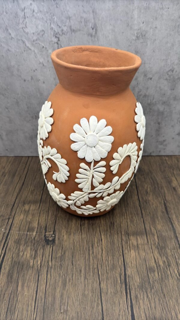 Embroidered Clay Vase From Oaxaca México Home Decor Handcrafted Jarron Barro Bordado Oaxaca Handmade Unique Designs From Artisans - Image 3