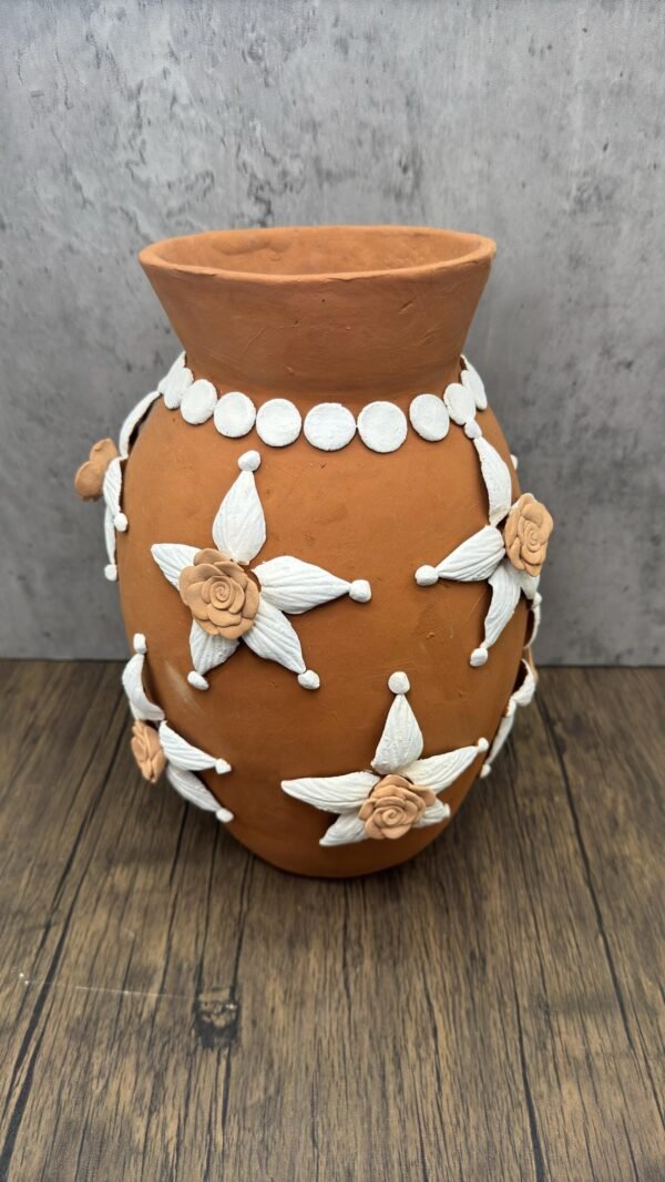 Embroidered Clay Vase From Oaxaca México Home Decor Handcrafted Jarron Barro Bordado Oaxaca Handmade Unique Designs From Artisans - Image 3